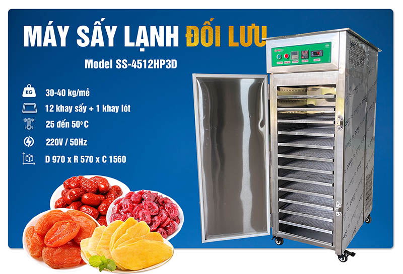 Máy sấy lạnh đối lưu 12 khay mini 